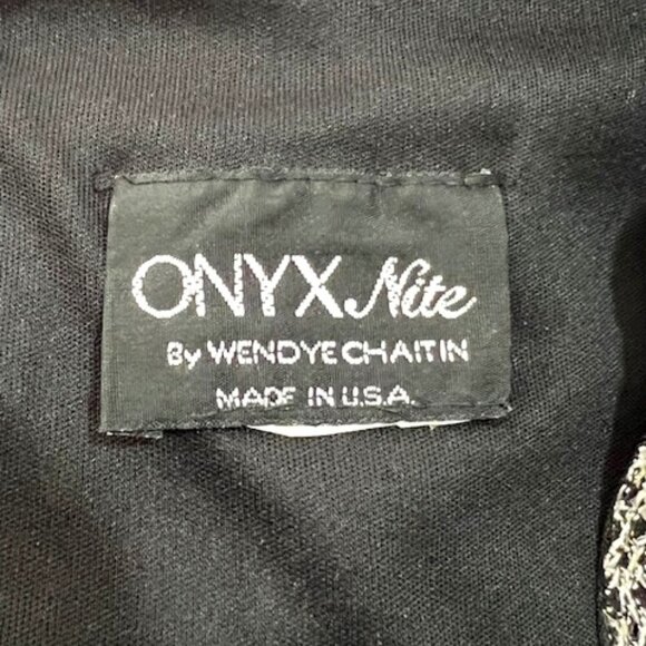 Onyx Nite Vintage Wendye Chaitin Silver Metallic Mesh Fringe Midi Dress & Duster - Picture 11 of 11